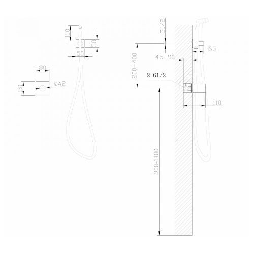 Гигиенический душ со смесителем Abber Rund AF8725SP серый - фото 4