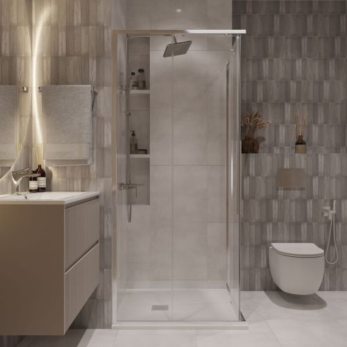 Душевой уголок Niagara Nova NG-6624-34 100х100 стекло прозрачное профиль хром без поддона - фото 4