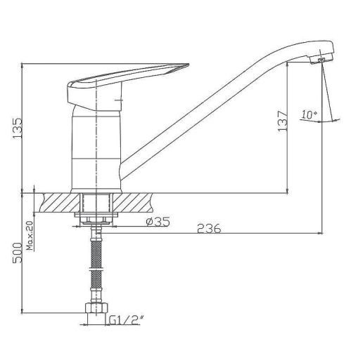 Смеситель для кухни Haiba HB07 HB4907 на мойку хром - фото 2