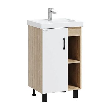 Тумба под раковину Onika Тимбер 105034 50х40 напольная цвет белый/бежевый