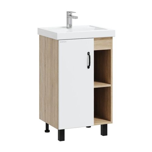 Тумба под раковину Onika Тимбер 105034 50х40 напольная цвет белый/бежевый