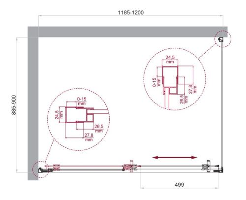 Душевой уголок BelBagno LUCE LUCE-AH-1-120/90-C-Cr 120х90 стекло прозрачное профиль хром без поддона - фото 2