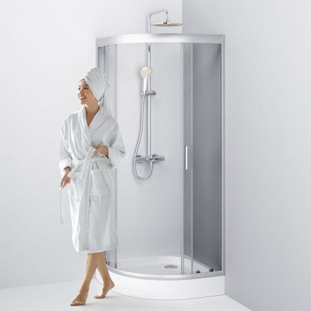 Душевой уголок Am.Pm Gem W90G-401-080WT 80х80 стекло прозрачное профиль хром без поддона