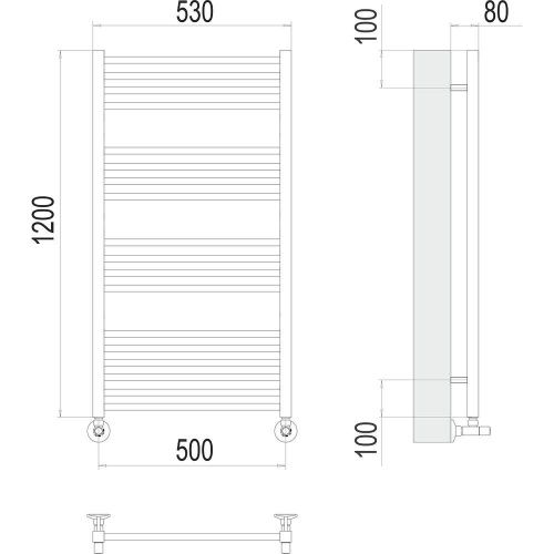 Полотенцесушитель водяной Terminus 4670078530530 55х120 хром - фото 3