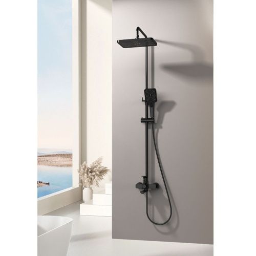 Душевая стойка Splenka S30.24.06 настенная цвет черный - фото 4