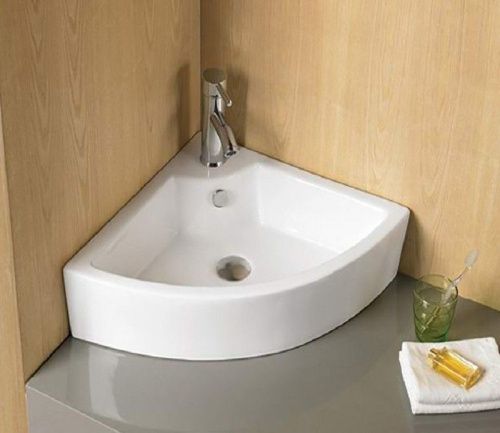 Раковина из сантехнического фаянса CeramaLux 9067B 30х30 подвесная цвет белый 1 отверстие под смеситель - фото 3