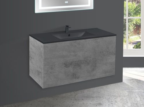 Тумба под раковину Vincea Mia VMC-2MC100BT 100х50 подвесная цвет серый - фото 4