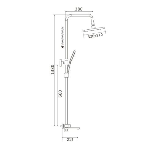 Душевая стойка Shevanik S9936G настенная цвет золото - фото 3