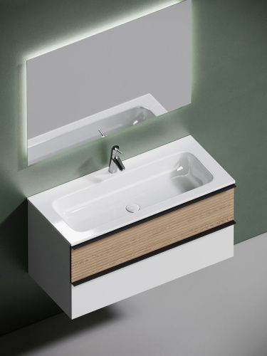 Тумба под раковину Sancos DELTA DL100W 100х40 подвесная цвет коричневый - фото 4