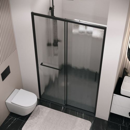 Душевая дверь Grossman Style 100.K33.05.130.21.02 130х195 стекло текстурное профиль черный - фото 5