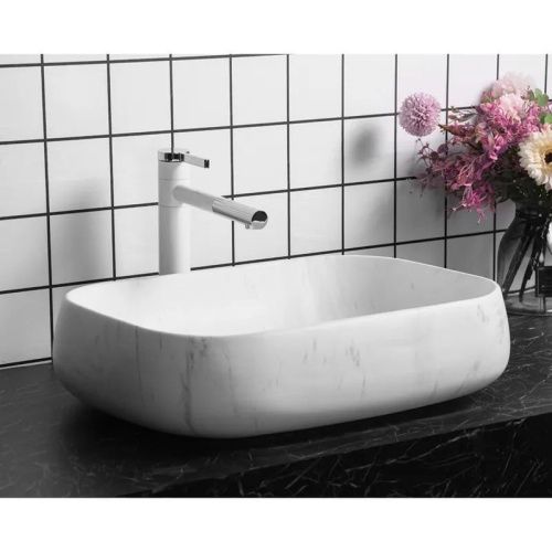 Раковина из сантехнического фарфора Cerutti SPA CR0086 MMW1 60х40 накладная цвет белый без отверстий под смеситель - фото 4