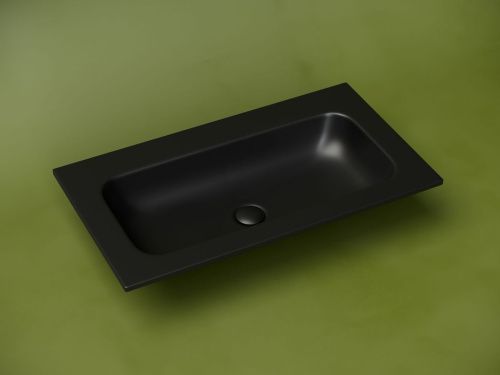 Раковина из сантехнического фарфора Ceramica Nova GRACE CN7012MBwx 80х50 накладная цвет черный без отверстий под смеситель - фото 2