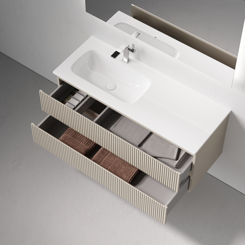 Тумба под раковину Sancos SNOB R SNR120LCE 120х40 подвесная цвет бежевый - фото 5