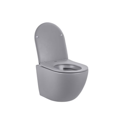 Унитаз подвесной Vincea Globo VT1-14SMG серый с сиденьем микролифт безободковый душевой смыв - фото 4