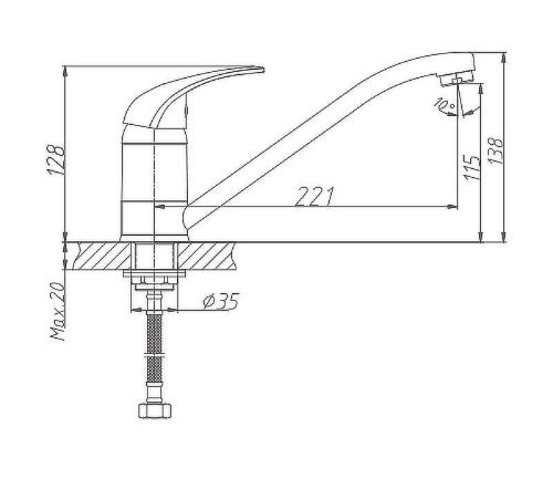 Смеситель для кухни Haiba HB03 HB4903 на мойку хром - фото 2