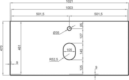 Столешница La Fenice Terra FNC-VS03-TER-100 100х50 накладная цвет черный - фото 2