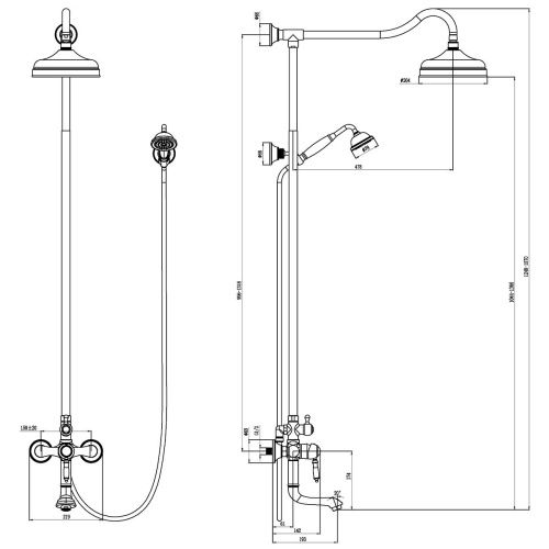 Душевая стойка LeMark Villa LM4862B настенная цвет бронза - фото 3