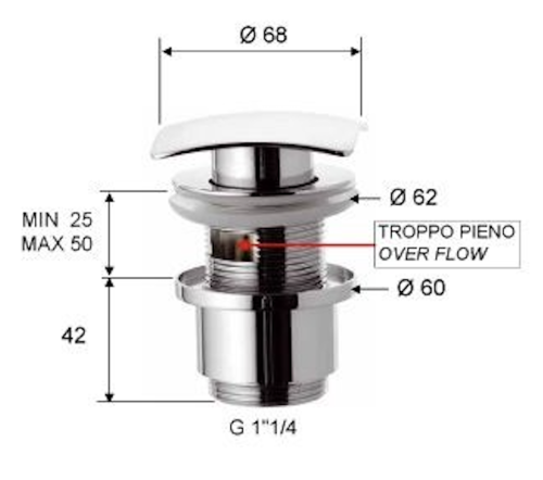 Донный клапан Remer 905SCC2114DO золото - фото 2