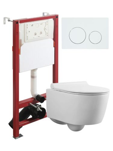 Комплект унитаз с инсталляцией и клавишей смыва Agger ATI05100+APB188