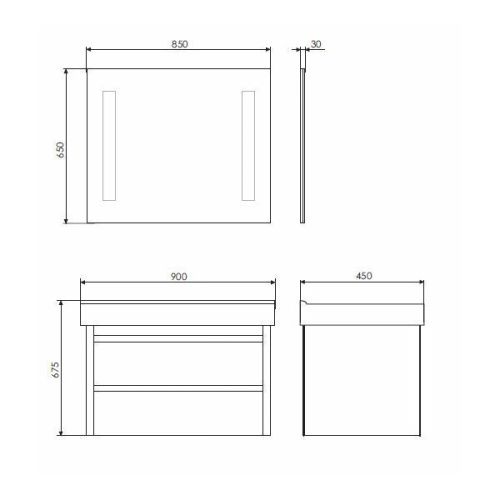 Тумба с раковиной Comforty Дублин 00-00005213CF 90х50 подвесная цвет белый - фото 2