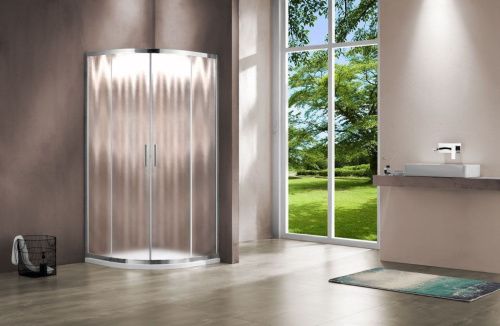 Душевой уголок Vincea Garda VSQ-1G100CH 100х100 стекло текстурное профиль хром без поддона - фото 2