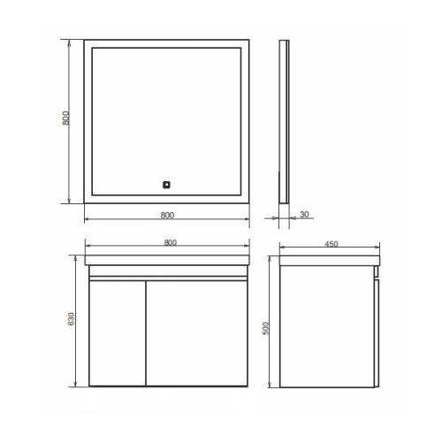 Тумба с раковиной Comforty Осло 00-00000836CF 80х50 подвесная цвет серый - фото 2