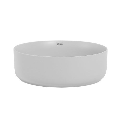 Раковина из сантехнического фаянса Abber BEQUEM AC2108MLG 40х40 накладная цвет серый без отверстий под смеситель - фото 3