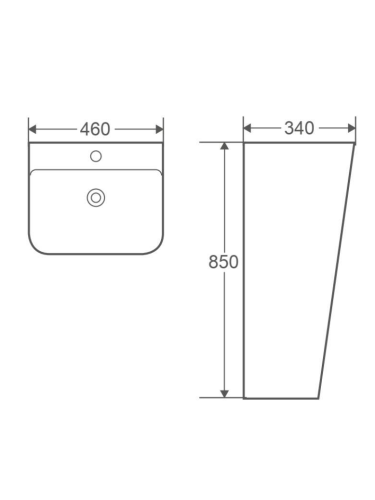 Раковина из сантехнического фаянса WeltWasser WW SK 10000005488 30 см напольная цвет белый 1 отверстие под смеситель - фото 2