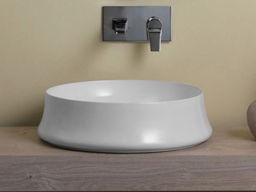 Раковина из сантехнического фаянса Simas SH 01 50х50 накладная цвет белый - фото 2