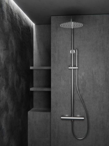 Душевая стойка Knotlor SS-24 настенная цвет нержавеющая сталь с термостатом - фото 4