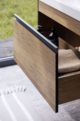 Тумба под раковину Aqwella Y URB0110DB 100х40 подвесная цвет коричневый - фото 4