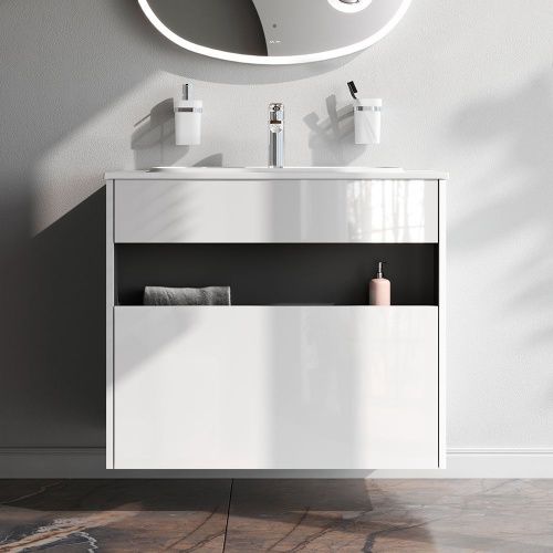 Тумба под раковину Am.Pm Func M8FFUX0801WG 80х50 подвесная цвет белый