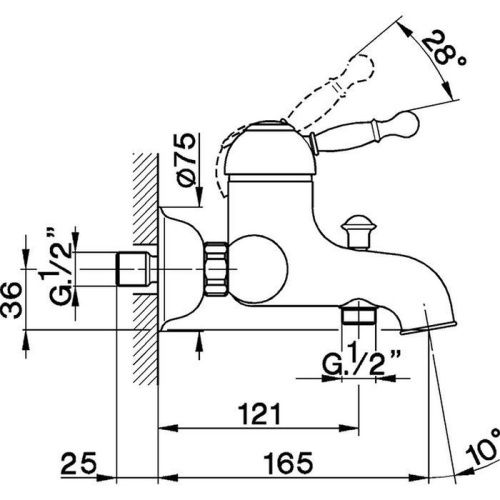 Смеситель для ванны Cisal Arcana Royal AY00013027 Акция настенный бронза - фото 2