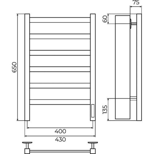 Полотенцесушитель электрический Terminus 4670078557162 45х65 хром - фото 3