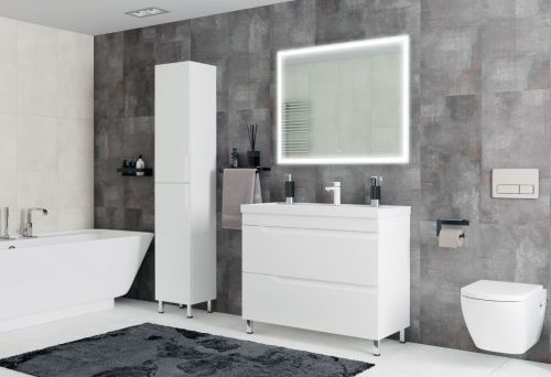 Тумба под раковину Corozo Юрма SD-00001634 100х40 напольная цвет белый - фото 2