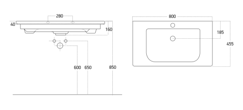 Раковина мебельная керамическая Dreja Soft 80 13080-KL 80х50 накладная цвет белый - фото 2