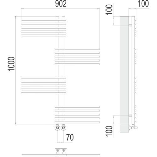 Полотенцесушитель водяной Terminus 4670078530615 90х100 хром - фото 3