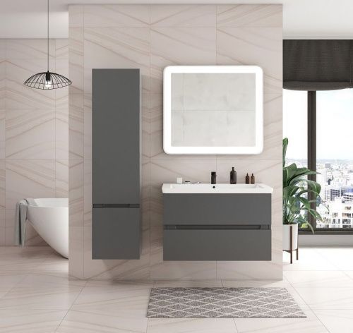 Шкаф-пенал Art&Max TECHNO AM-Techno-1600-AC-SO-ZB815-L 40х160 подвесной цвет серый