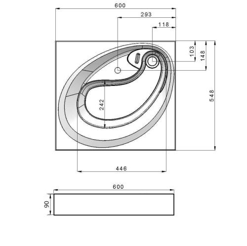 Раковина из искусственного камня Grossman Alvaro 1605501 60х50 подвесная цвет белый 1 отверстие под смеситель - фото 4