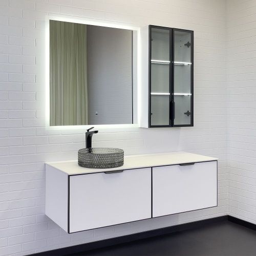 Тумба с раковиной Comforty Онега 00-00017886CF 140х50 подвесная цвет белый - фото 4