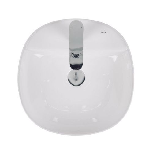 Раковина из сантехнического фарфора Bond Oval S01-410 40х40 накладная цвет белый 1 отверстие под смеситель - фото 4