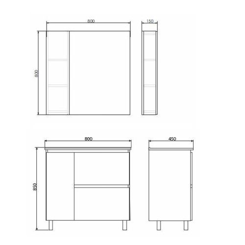 Тумба с раковиной Comforty Осло 00-00012959CF 80х50 напольная цвет серый - фото 2