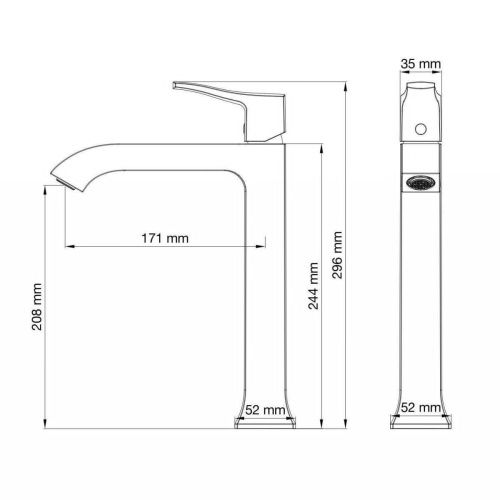 Смеситель для раковины Wonzon & Woghand FLEX WW-88019072-BN на столешницу никель - фото 2