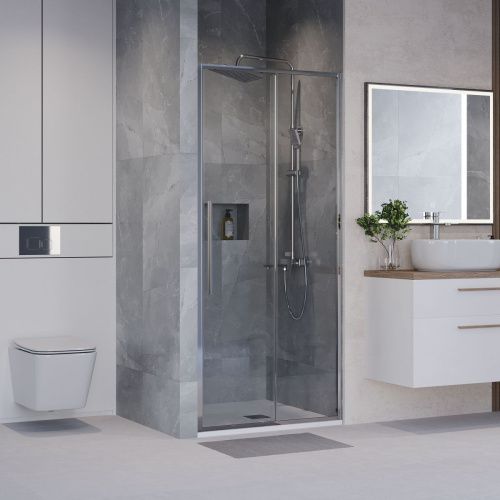 Душевая дверь Niagara Nova NG-64-10A 100х195 стекло прозрачное профиль хром - фото 3