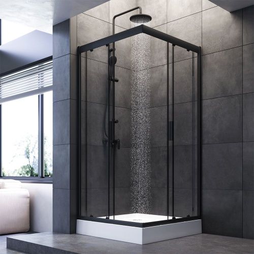 Душевой уголок Am.Pm Gem W90G-403-090BT 90х90 стекло прозрачное профиль черный без поддона - фото 3