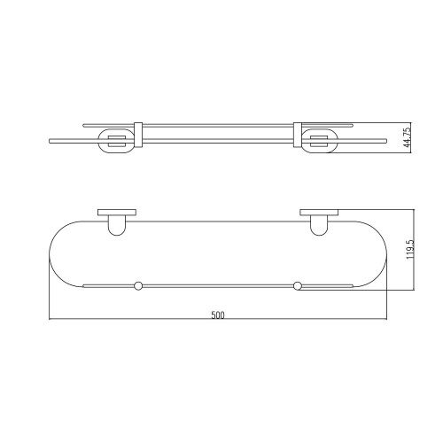 Полка в ванную комнату RavSlezak Yukon YUA0900/50 - фото 2