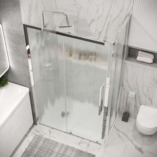 Душевая перегородка Grossman Cosmo 200.K33.02.80.10.02 80х195 стекло текстурное профиль хром - фото 5