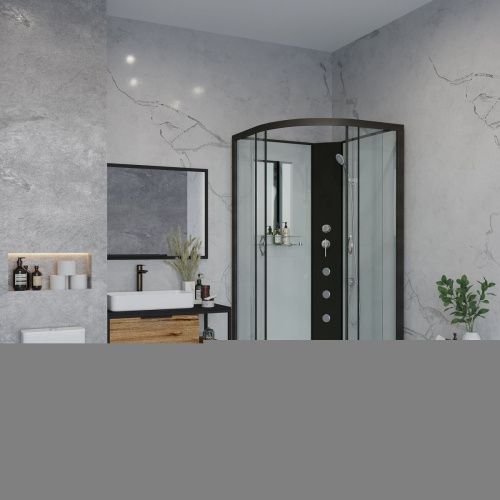 Душевая кабина Niagara Classic 67091414BKG 100х100 четверть круга без крыши ориентация универсальная - фото 3