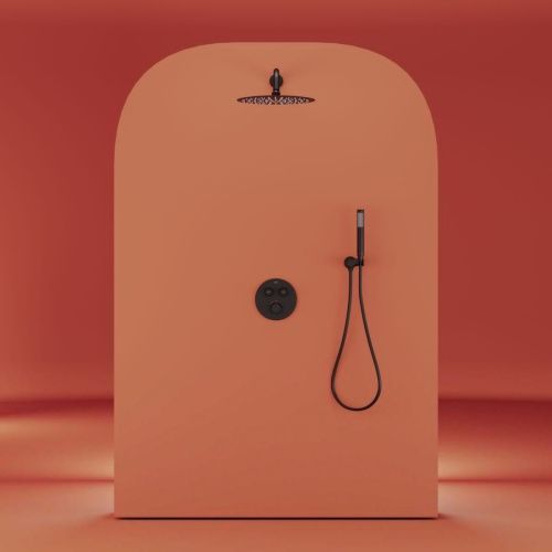 Душевая система Sancos Link SC3005MB встраиваемая в стену цвет черный с термостатом - фото 2