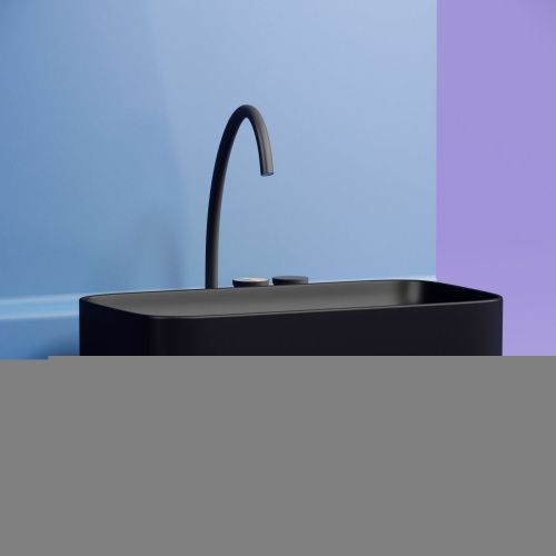 Раковина из сантехнического фарфора Ceramica Nova ELEMENT CN6054MB 70х40 накладная цвет черный без отверстий под смеситель - фото 5